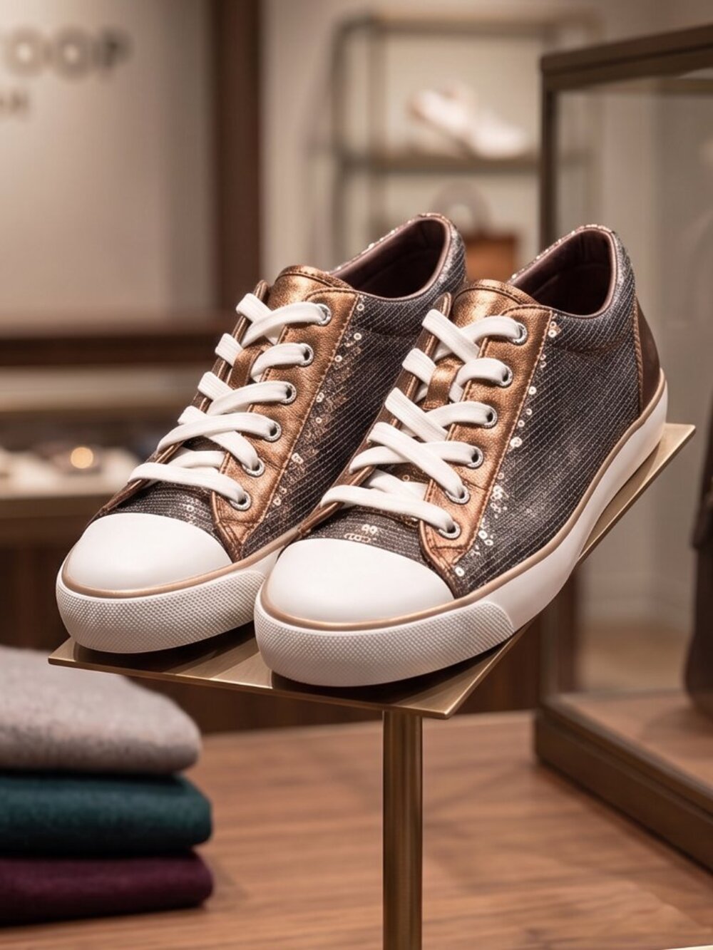 COACH GEMA SEQUIN metallic SNEAKERS size 8